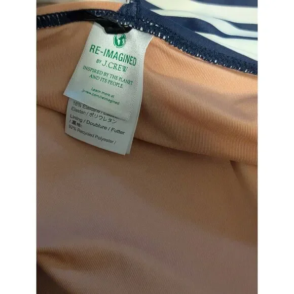 J. crew Re-Imagined Ruched one-shoulder one-piece in stripe size 14 - Picture 5 of 6